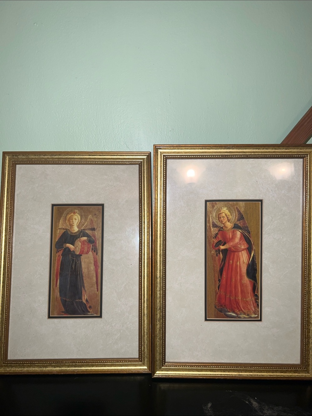 Vintage Fra Angelico Angel Prints Gold Framed Wall Art